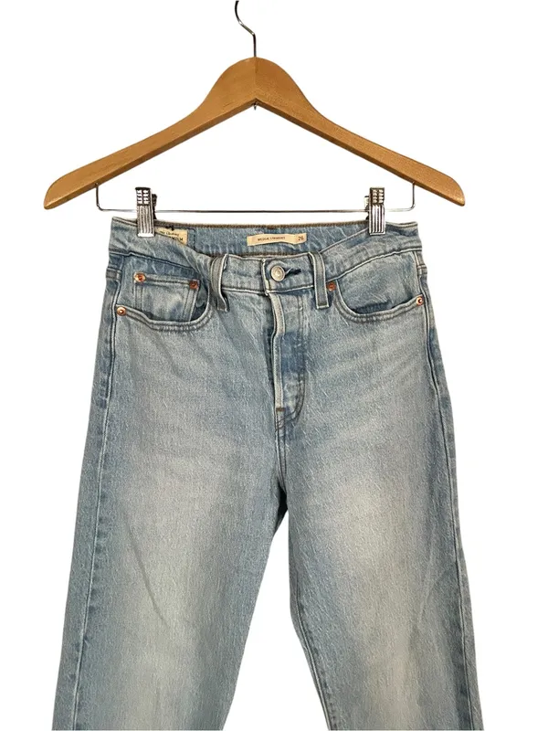Levi's Wedgie Straight Leg Classic Blue Jeans Button Fly WOMEN’S SIZE 26 Waist - Image 2