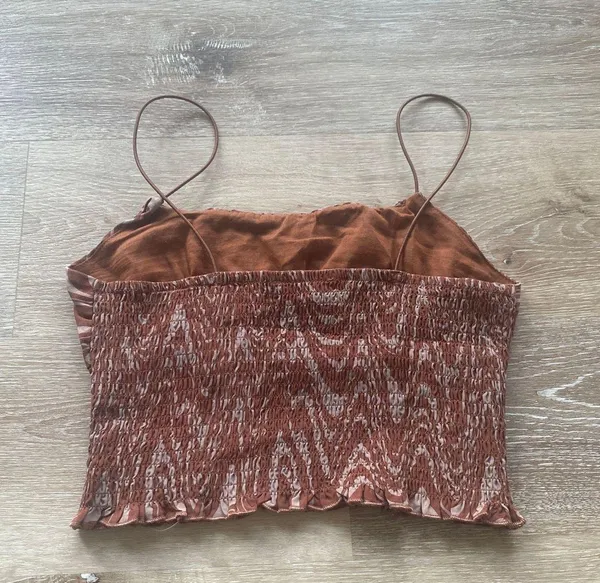PacSun Brown Swirl Cropped Tank - Image 5