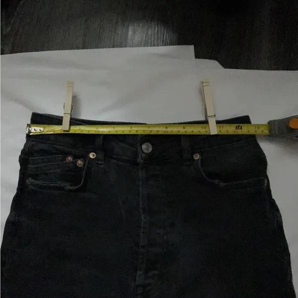 Free People We The Free High Rise Distressed Black Jeans 28 Casual Bikercore - Image 7