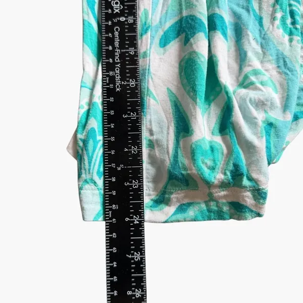 Soma Pajama Pants Women L Teal White Damask Floral Cropped Lounge Sleepwear - Image 7