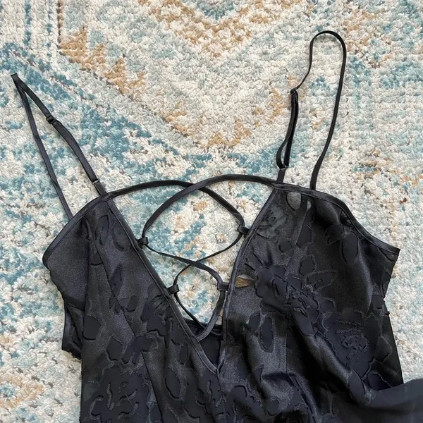 [Victoria's Secret] Vintage Black Sheer Bodysuit Teddy- Size M - Image 5