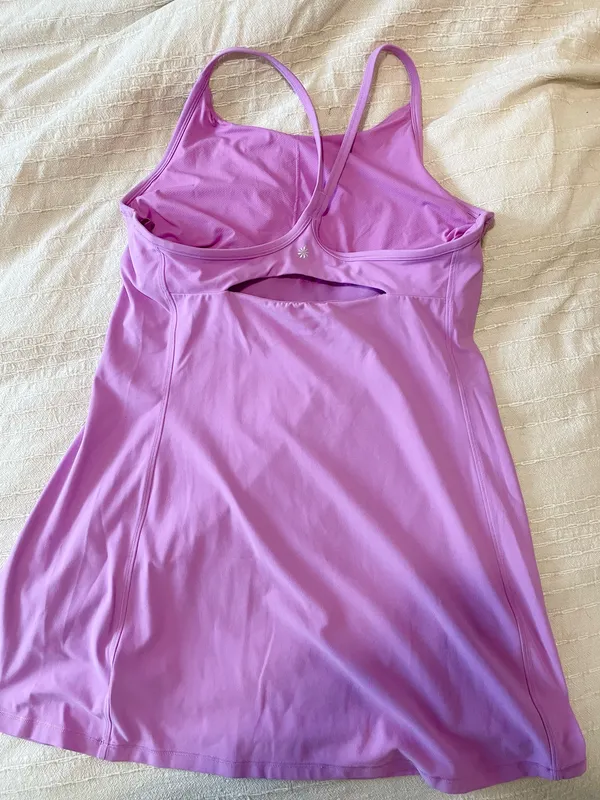 Athleta Vital Activewear Dress Size XL Orchid Pink Strappy T- Back Shelf Bra - Image 4