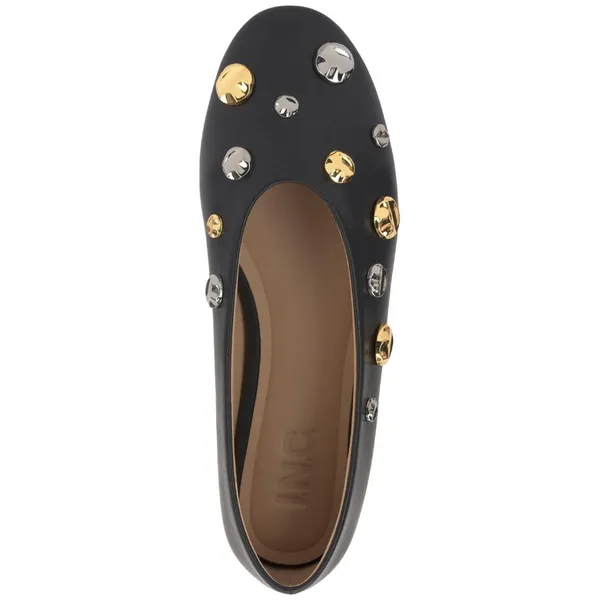 INC International Concepts Womens Rachany Hardware Flats Black Smooth 8M - Image 10