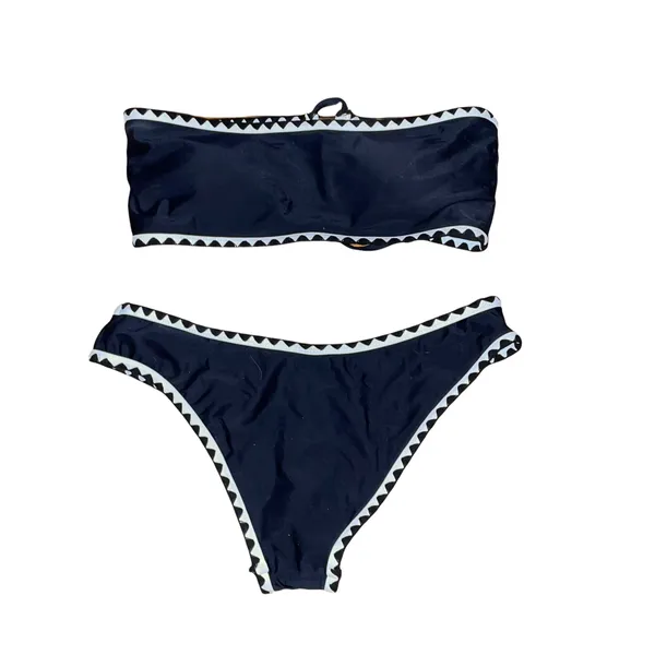 SheIn Whip Stitch Lace Up Bandeau Bikini - Image 5