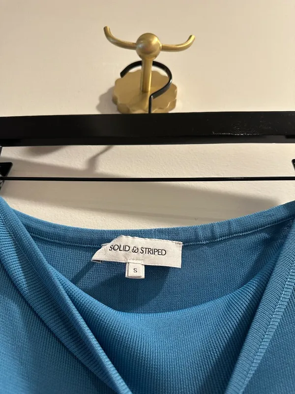 SOLID & STRIPED The Strapless Soglio Dress in French Blue Size Small - Image 6