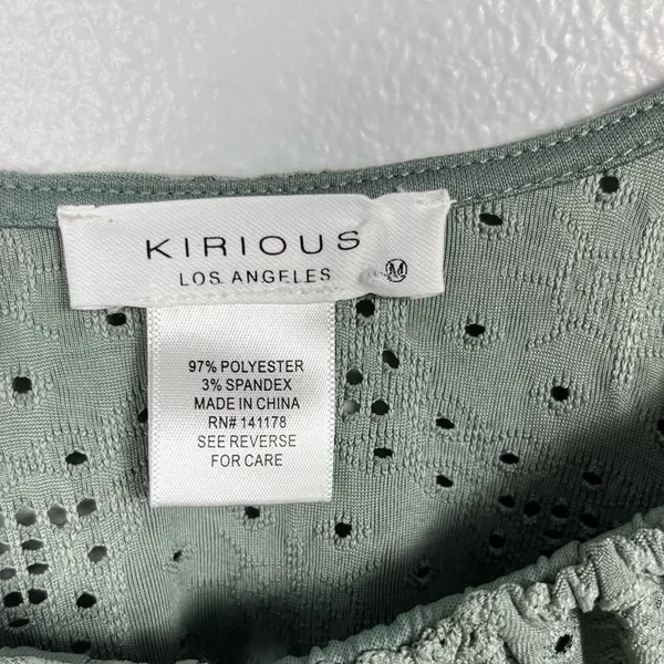 Kirious Los Angeles Sage Long Sleeve‎ Eyelet Crop Top - Image 3