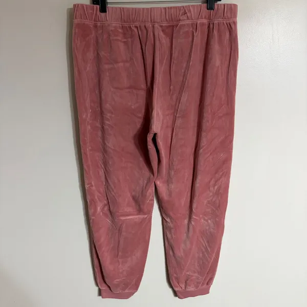 Banana Republic Womens Velour Joggers Pink Elastic Waist Lounge Pants Large - Image 8