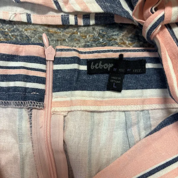 BeBop Pink and Blue Striped Linen Two Piece Set - Image 6