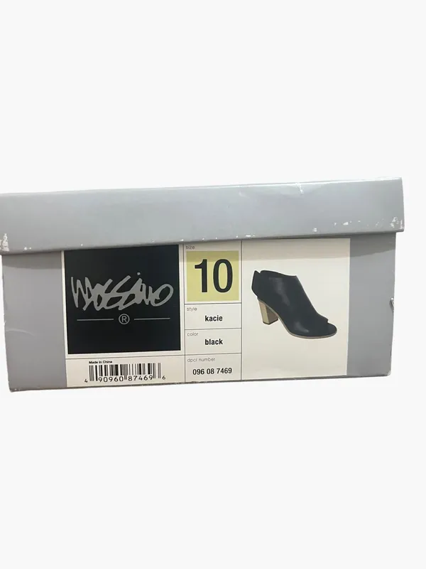 Mossimo Supply Co Black Leather Open Toe Sandal Thick Back Strap with Block Heel Size 10 - Image 7