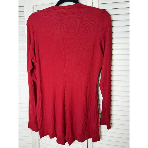 SKIMS Soft Lounge Long Sleeve Henley Onesie Red Brick Women XL NWT - Image 5