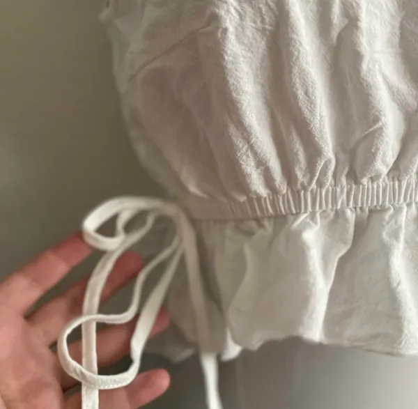 🆕White Tie-Waist Peplum Top M🆕 - Image 7