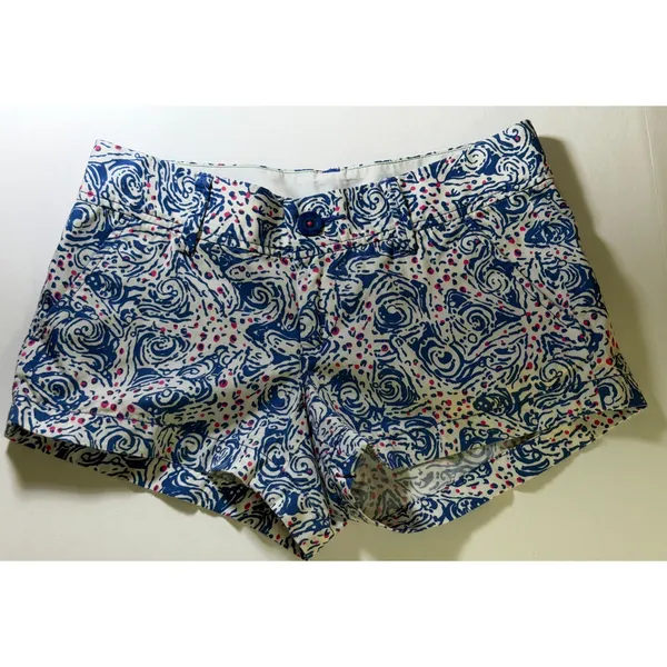 Lilly Pulitzer Walsh Short Indigo Star Crush Starfish Size 0 Womens Cotton 3" - Image 9