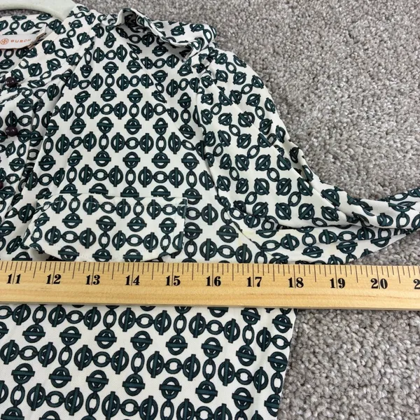 Tory Burch Katie Link Print Rayon Shirt Dress Size S Geometric Mod Preppy Retro - Image 7