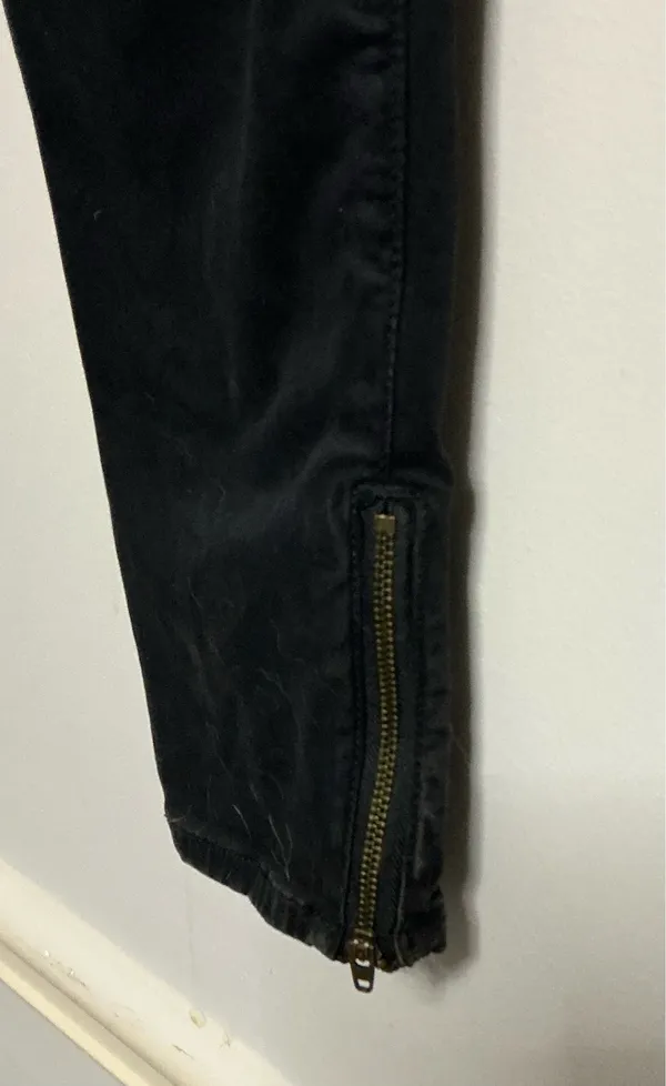 American Eagle Hi-Rise Jegging Size 4 Black Moto Zip - Image 5
