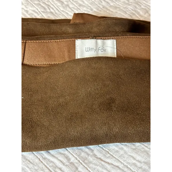 Witty Fox Brown Faux Suede Mini Skort Shorts Skirt Size Small - Image 5