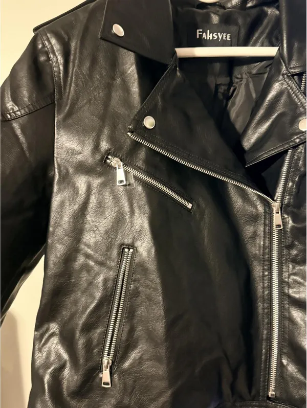 Ladies leather jacket sz XL Black - Image 3