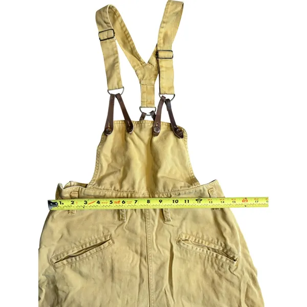 Vintage 80s 90s Esprit Sport Mustard Yellow Overalls Suspender Pants Zip Ankle M - Image 2