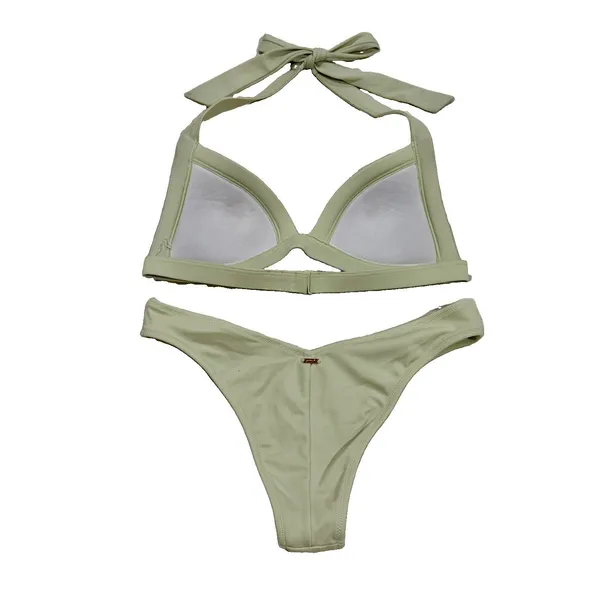 Victoria’s Secret PINK Triangle Push Up Bikini Light Mint Sage Green Size XS - Image 5