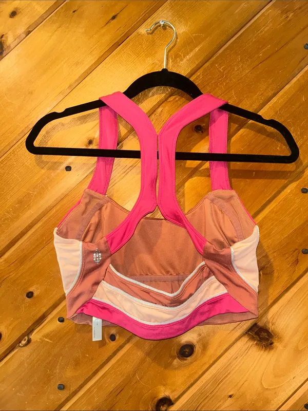 Free People FP Movement In It To Win It sports bra in pink/peach - Image 3