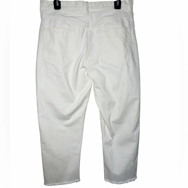 Tory Burch White Raw Hem Cropped Denim‎ Jeans Size 30 - Image 2