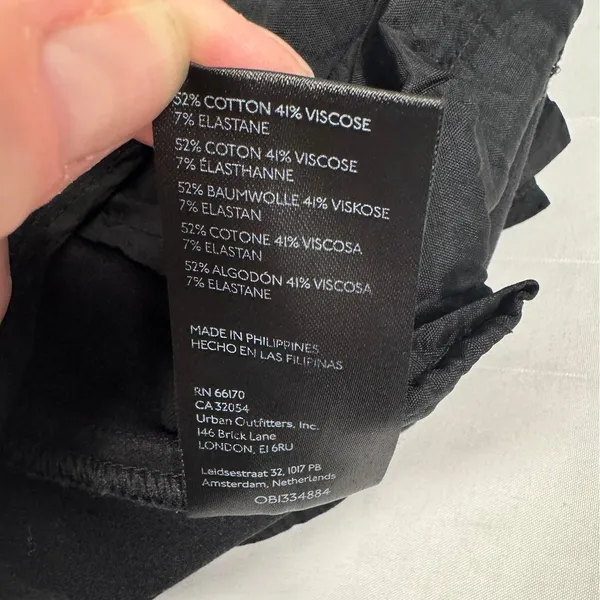 Maeve Anthropologie Black Wide Leg Trousers Pants‎ Size 10 Stretch Cotton Blend - Image 8