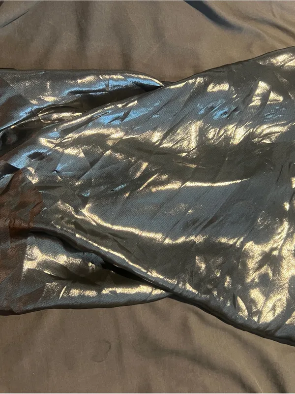 Zara Metallic Black Satin Cowl Neck Camisole Top - Image 6