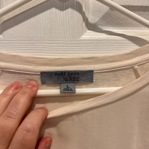 Ruff Hewn Grey Womens Cream Embroidered Raglan Long Sleeve Top‎ Large - Image 4