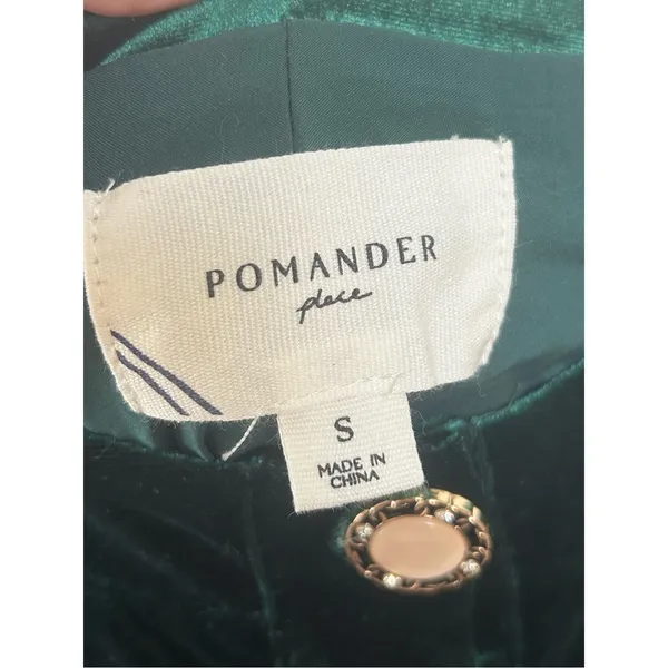 Tuckernuck Pomander Place Arabella Midi Dress in Emerald Green Velvet Size Small - Image 6
