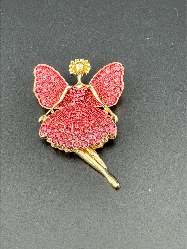 Elegant Crystal Ballerina Brooch Pin - Image 3