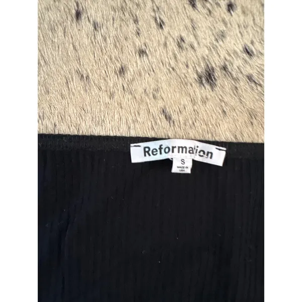 Reformation Emely Knit Top Black Ribbed Size‎ Small - Image 5
