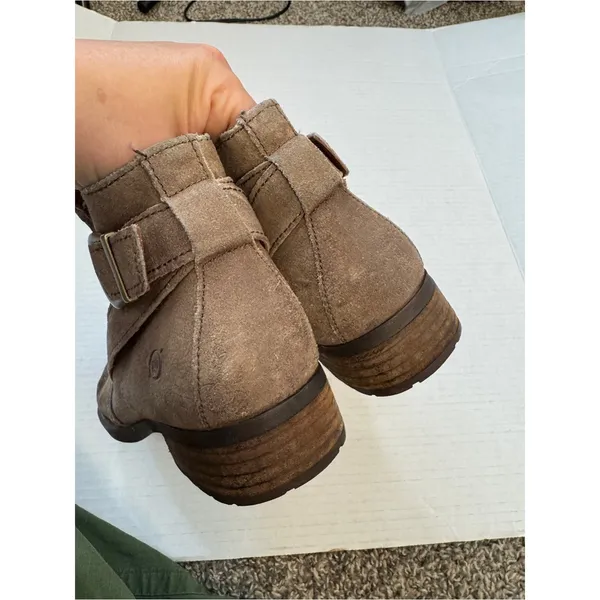 Born Brown Leather Distressed Ankle Boots Womens 8 Boho Fall Chunky Lug Casual - Image 7