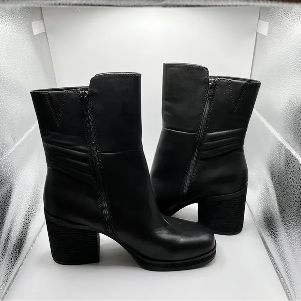 Korks Kork Ease Moergan Black Vegan Side Zip Boots Size 9.5M platform block - Image 7