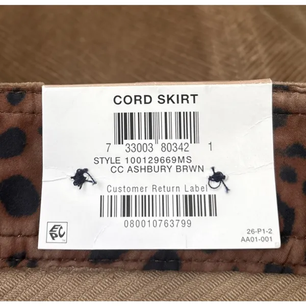 Charter Club Corduroy Skirt Size 12 Brown Academia Country Schoolgirl Y2K Casual - Image 7