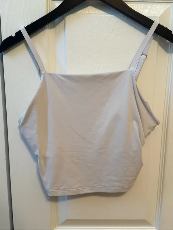 Aerie Offline Square Neck Cropped Tank in White - Image 2