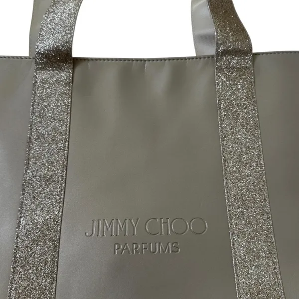 Jimmy Choo Parfums Gold Metallic Glitter Strap Tote Bag Luxury Fragrance Gift - Image 2