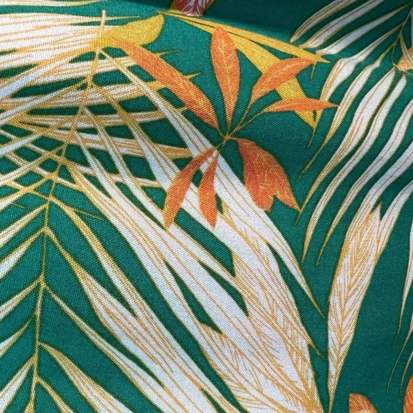 Betsey Johnson Maxi Dress Small Green Palm‎ Leaf Tropical Smocked Puff Sleeve - Image 9