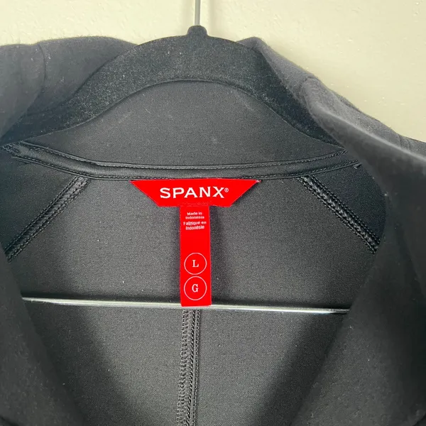 Spanx Women's Airessentials French Rib Half Zip Pullover Black Sz L - Image 3