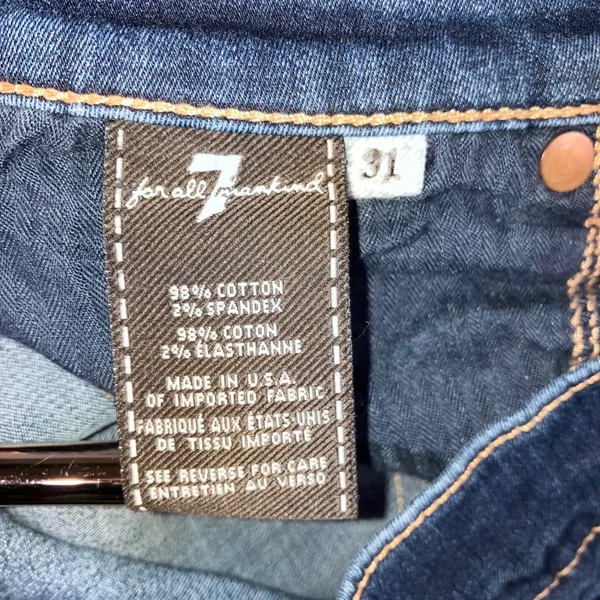 7 For All Mankind‎ The Skinny Jeans Women 31x29 Dark Wash Denim Stretch Pants - Image 9