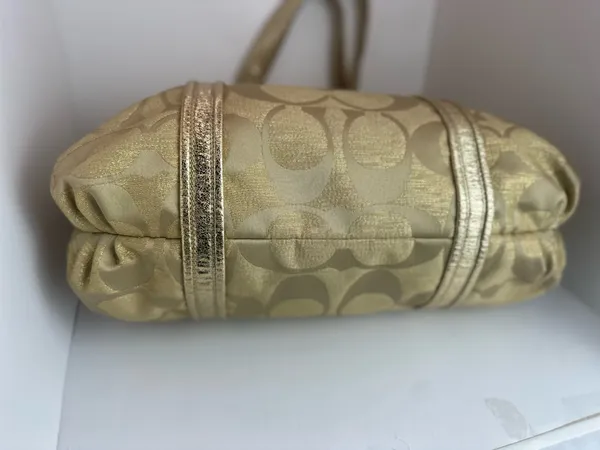 Coach Poppy Op Art Glam Tote Gold Metallic Ja Handbag - Image 8