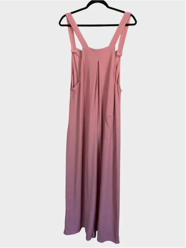 Size 1X Halara Adjustable Strap Plicated Waffle Casual Overalls Rose Tan - Image 2