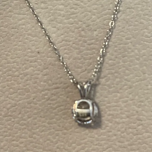 White sapphire solitaire necklace sterling silver - Image 6