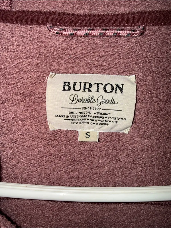 Burton Men's Full-Zip Hoodie in Burgundy - Image 3