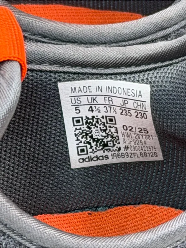 Adidas Cloudfoam Women Size 5 Gray Orange Running Sneakers Athletic Shoes - Image 6