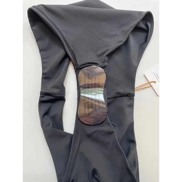 Quince Italian High-Rise High-Leg Bikini Bottom Swim Black Size XL NEW - Image 6