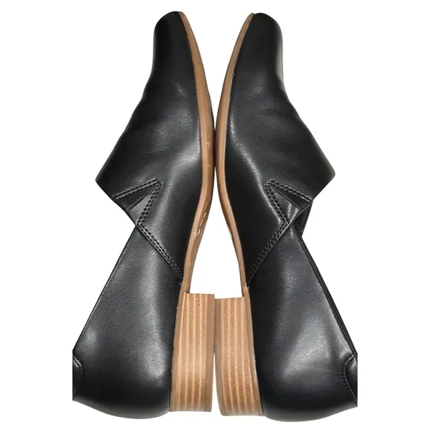 Clarks Collection Juliet Palm Loafer Shoes 9.5 Black Leather Comfort Slip On - Image 6