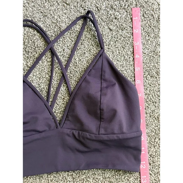 Lululemon Pushing Limits Bra Deep Plum Strappy Longline Size 8 - Image 3