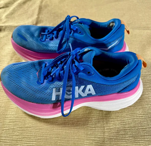 HOKA Bondi 8 Women’s Size 8 Coastal Sky Blue Pink Running Shoes 1127952 - Image 9
