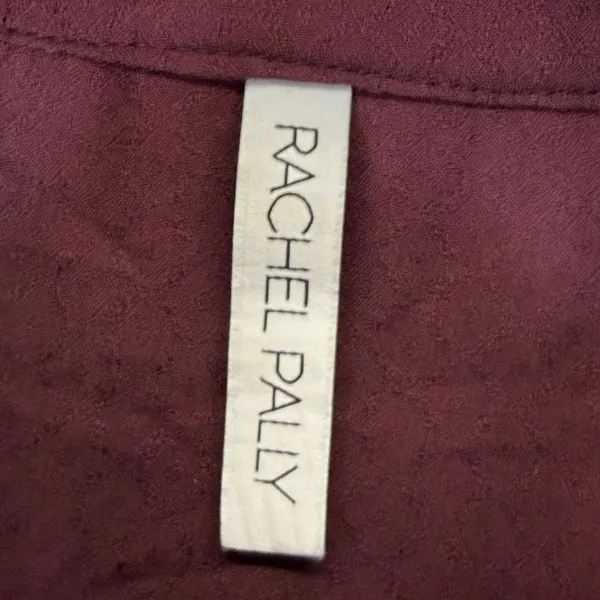 Rachel Pally Burgundy Ruffle Bell Sleeve Mini Dress XS Maroon Button Front‎ Boho - Image 2