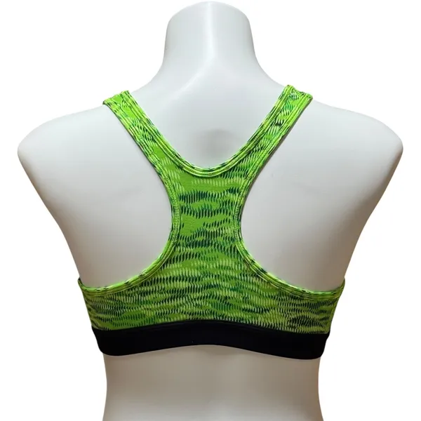 Nike Pro Dri-Fit Racerback Sports Bra Neon Green Black White Small - Image 3