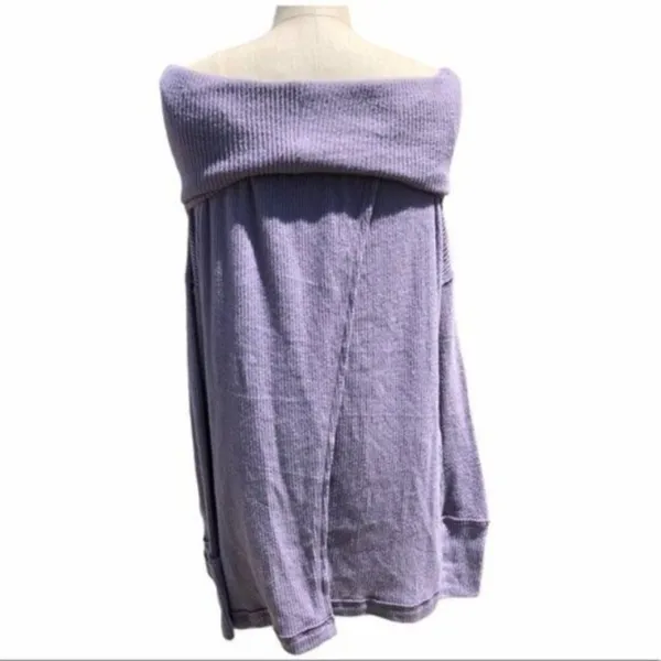 Free People Long Sleeve Ribbed Sweater Top Purple XS - Image 7